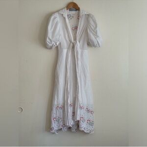 Silvia Tcherassi Cream Dress with Colorful Embroidery S